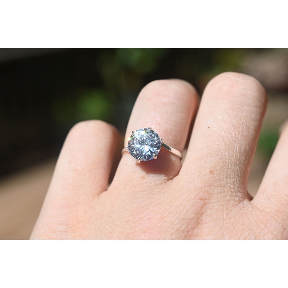 3 CT round cut engagement ring, brilliant solitaire ring, wedding ring, alternat